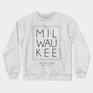 Milwaukee City minimal Typography Crewneck Sweatshirt